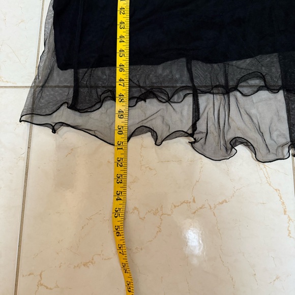 Vtg HOPELESS ROMATIC Black Mesh Dress‎ Sz M Whimsy Fairy Goth Embroidered Flower - Picture 11 of 15